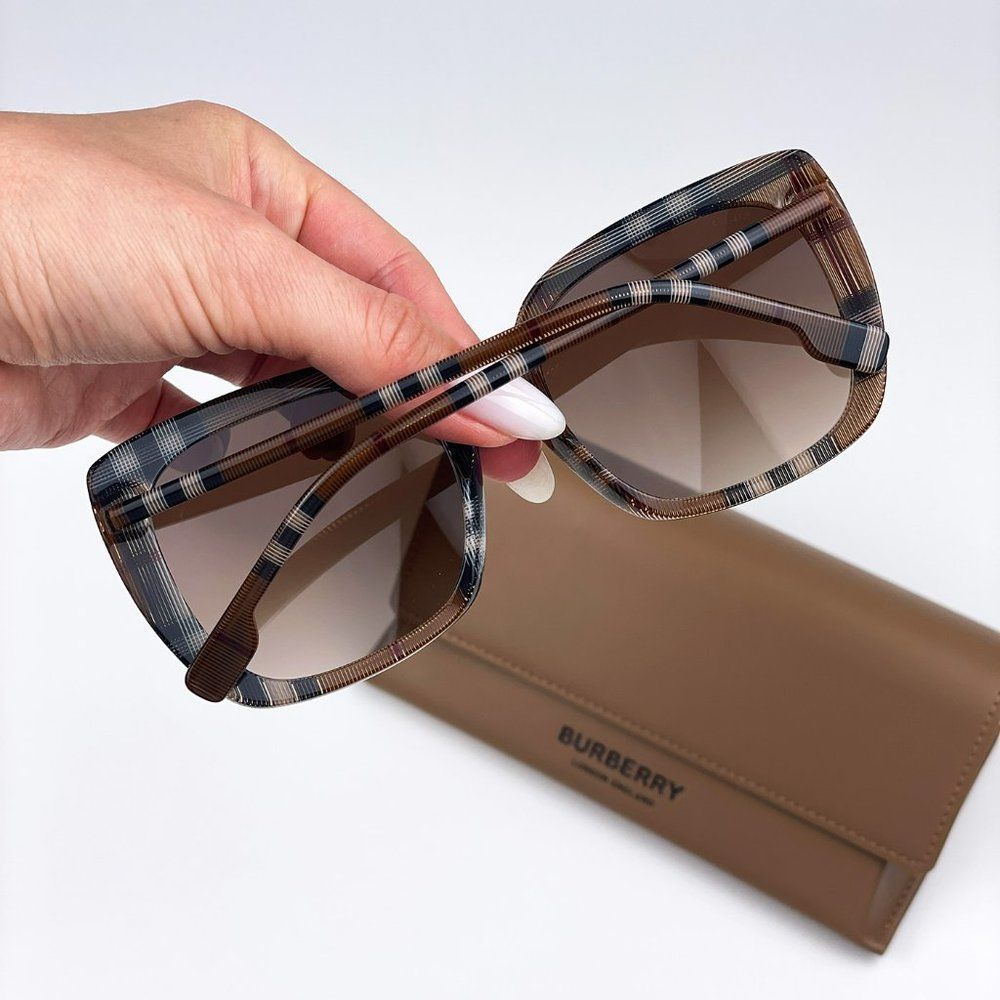 Burberry BE4323 400513 Sunglasses Check Brown Gradient Brown Square Women - Picture 5 of 12